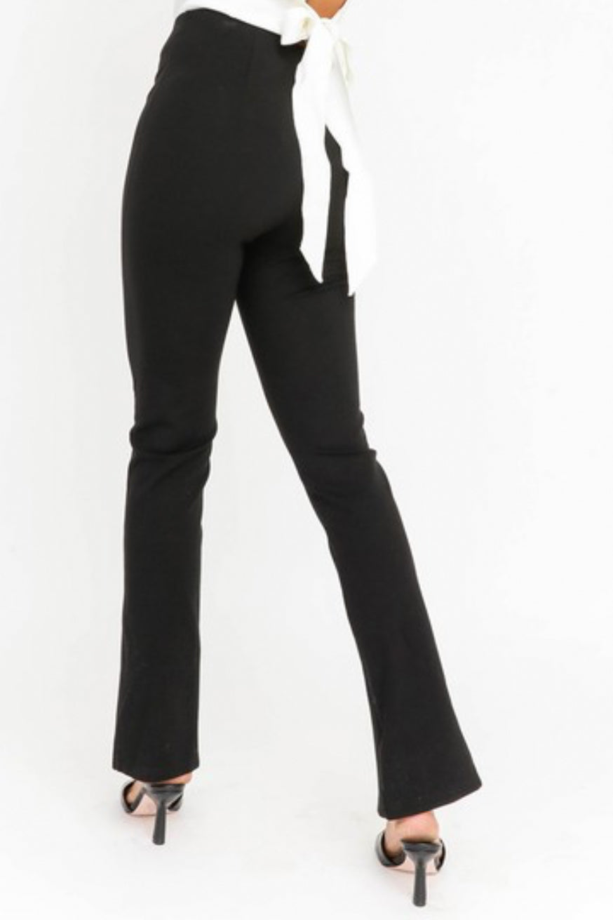 Slit high waisted trousers