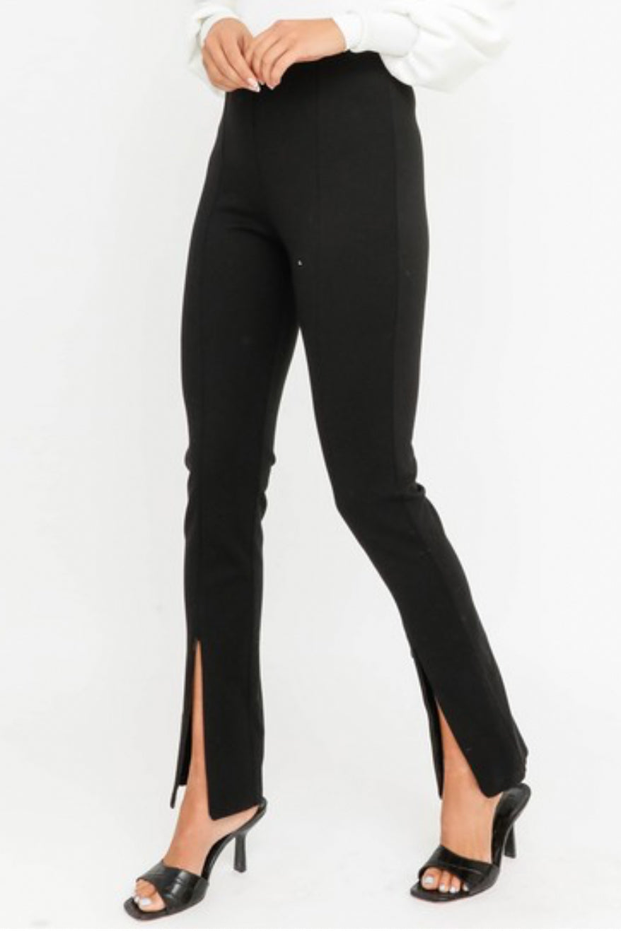 Slit high waisted trousers