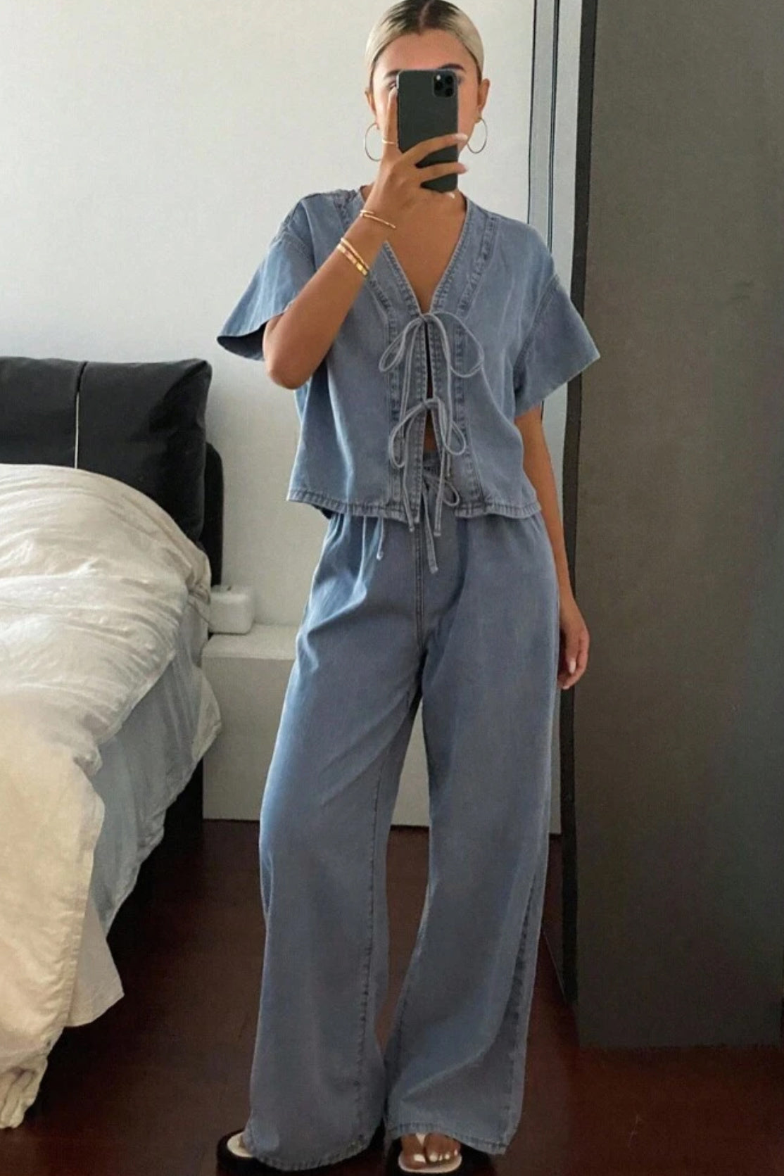 Set denim corte holgado💙
