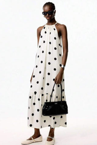 Vestido con estampado de lunares