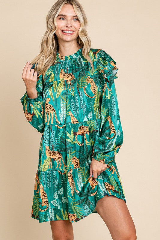 Jade Wild Print Dress