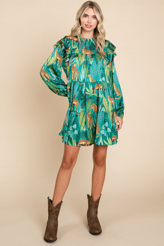 Jade Wild Print Dress