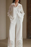 Look blanco bordado estilo bohemio elegante