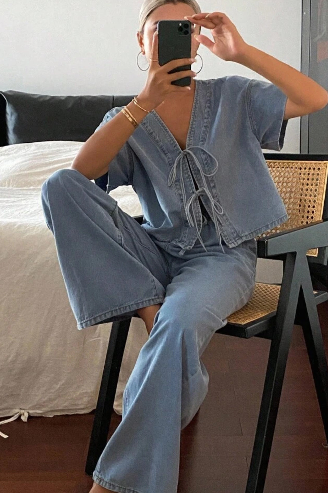 Set denim corte holgado💙