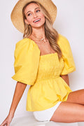 Smocking Balloon Top - Yellow