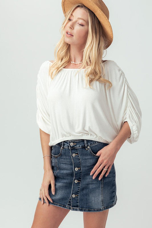 Euphoria Ruched Sleeve Top