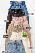 High waist Paper bag Denim Pants