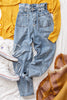 High waist Paper bag Denim Pants