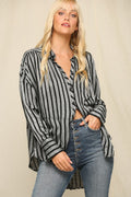 Maddie Woven Striped Shirt