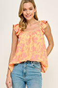 Daniela Floral Top - Apricot