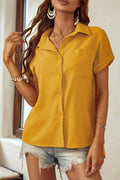 Clara Pocket Blouse - Mustard