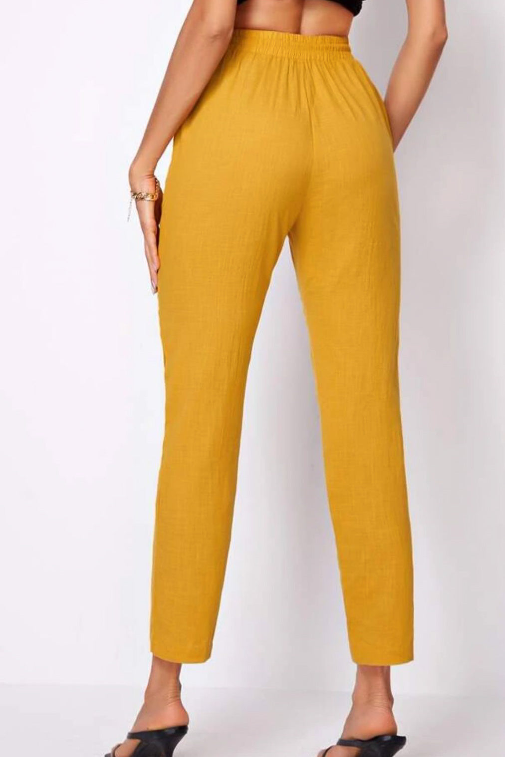 Isadore Linen Pants - Mustard