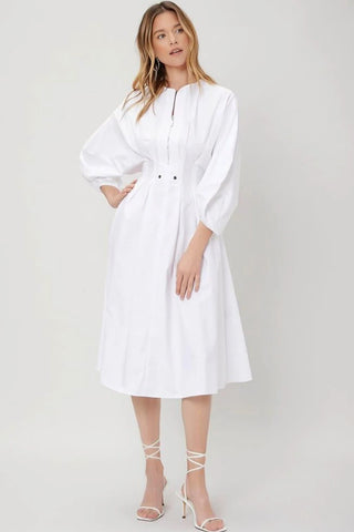 Prisci Midi White Dress